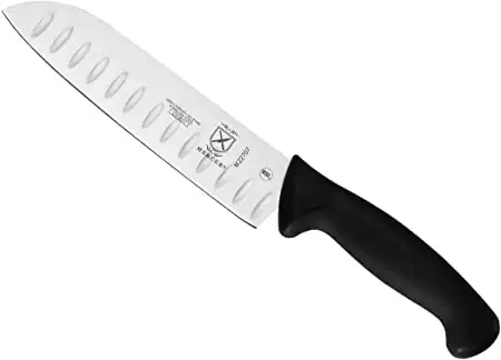 Mercer Culinary M22707 Millennia 7-Inch Granton Edge Santoku Knife, Black