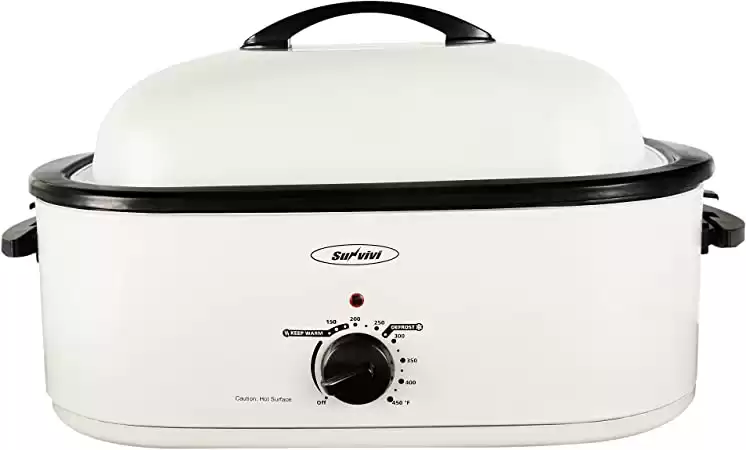 Sunvivi Electric Roaster Oven with Self-Basting Lid, 18-Quart Turkey Roaster Oven with Removable Insert Pot
