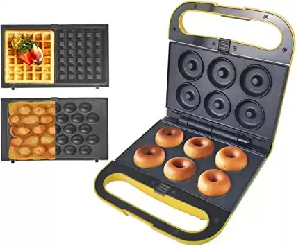 Health and Home 3 Interchangeable Baking Plates for Making Doughnut or Waffle Maker-Eggette and Much More