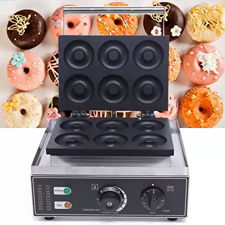 Commercial Waffle Donut Machine, Electric Doughnut Maker Non-stick Donut Maker for Professional Kitchen